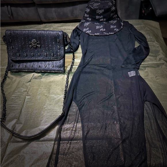 Dresses & Skirts - Black Sheer Dress and Hat brand new no more bag brand new hat and clothing